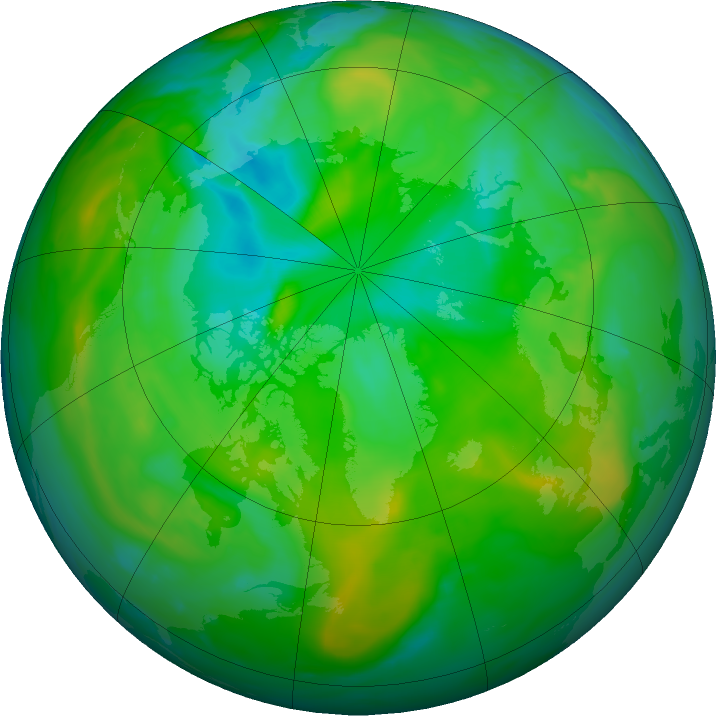 Arctic ozone map for 13 July 2016